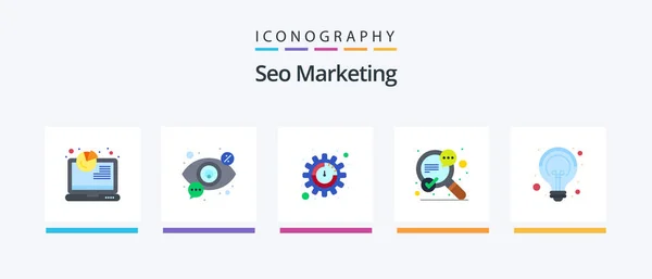Seo Marketing Flat Icon Pack Including Creative Speech Vision Success — стоковый вектор
