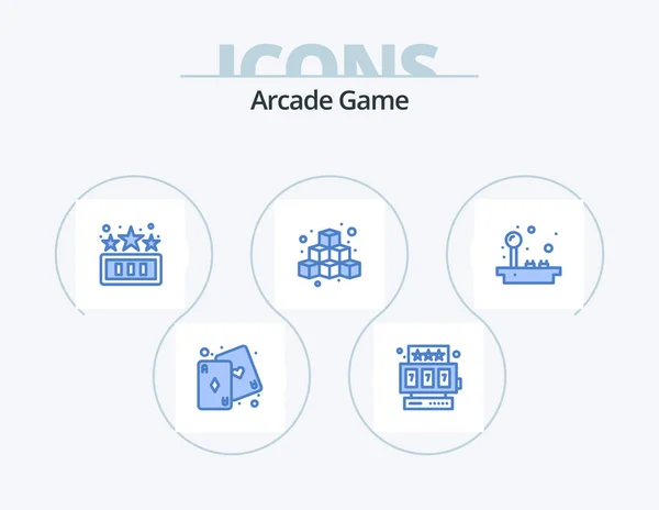 Arcade Blue Icon Pack Icon Design Fun Play Fun Game — Stock Vector
