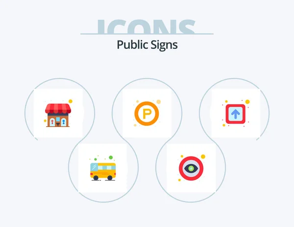 Public Signs Flat Icon Pack Icon Design Signs Forward Toilet — Wektor stockowy