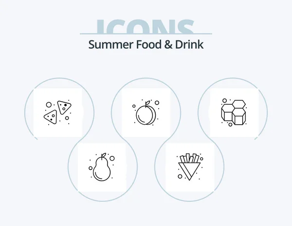 Summer Food Drink Line Icon Pack Icon Design Sandwich Food — Stock Vector