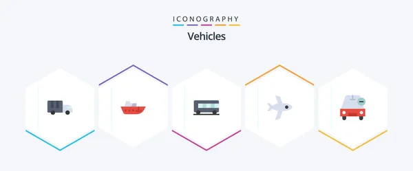 Vehicles Flat Icon Pack Including Vehicles Less Bus Delete Plane — Stockvector