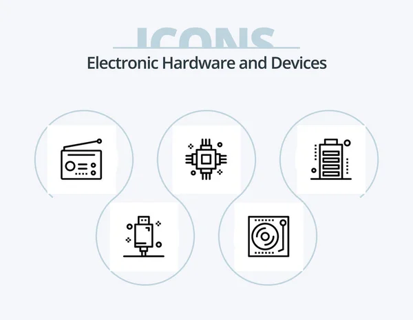 Devices Line Icon Pack Icon Design Admin Connection Signal Bluetooth — Image vectorielle