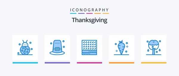Thanksgiving Blue Icon Pack Including Vitamin Thanksgiving Thanksgiving Carrot Thanksgiving — Stockvektor