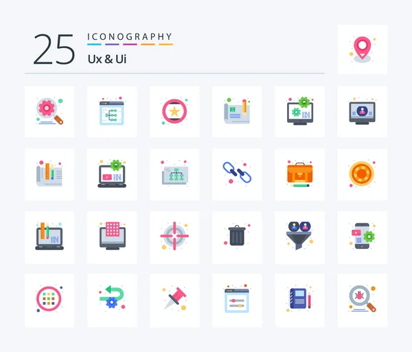 Flat Color Icon Pack Including Configuration Usability Website Prototype Recommend – stockvektor