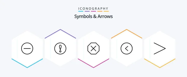 Symbols Arrows Line Icon Pack Including Denied Right Arrow — Stok Vektör