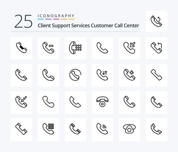 Call Line Icon Pack Including Incoming Answer Apps Call Phone — Stockvector