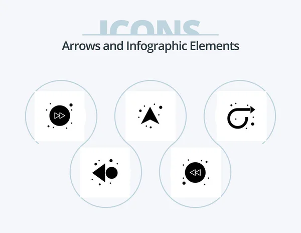 Arrow Glyph Icon Pack Icon Design Repeat — Stockový vektor