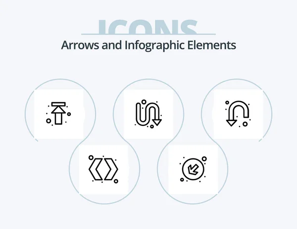 Arrow Line Icon Pack Icon Design Arrows Left Arrows Indicator — Stok Vektör