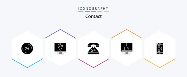 Contact Glyph Icon Pack Including Contact Communication Information Conversation Communication — Vetor de Stock
