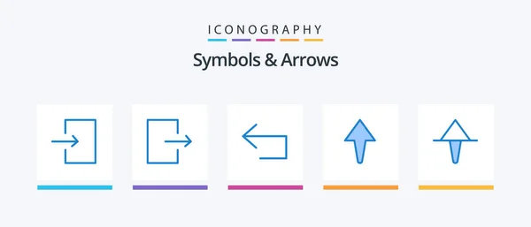 Symbols Arrows Blue Icon Pack Including Left Arrow Creative Icons — Stockvector