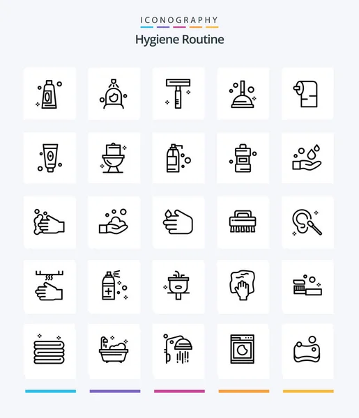 Creative Hygiene Routine Outline Icon Pack Beauty Paper Cosmetic Cleaning — Archivo Imágenes Vectoriales