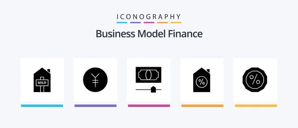 Finance Glyph Icon Pack Including Money Percent Credit Creative Icons — стоковый вектор
