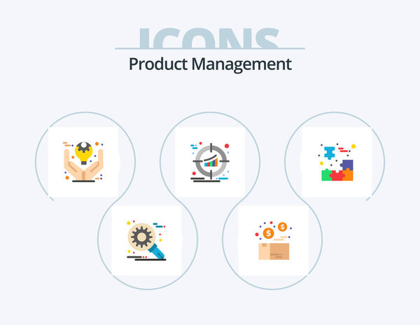 Product Management Flat Icon Pack 5 Icon Design. product. management. product. target. product