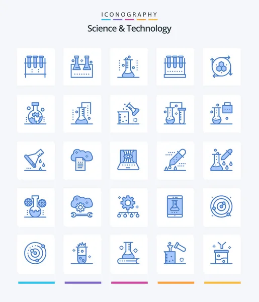 Creative Science Technology Blue Icon Pack Scientific Research Science Lab — Stock Vector