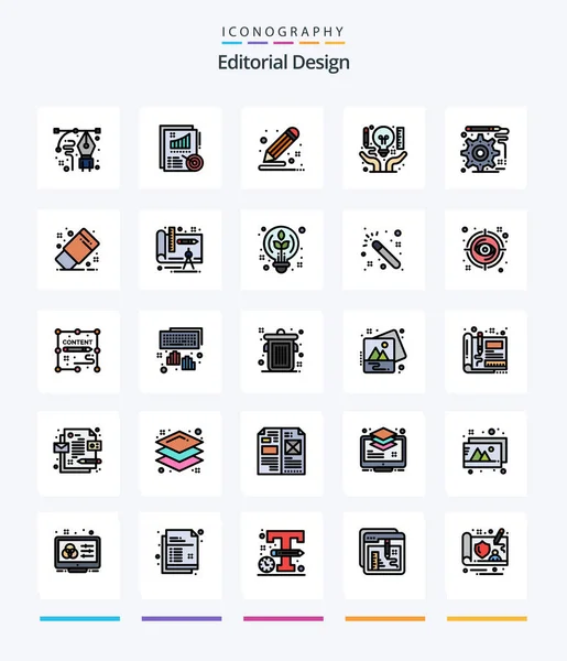 Creative Editorial Design Line Filled Icon Pack Creative Art Design — Archivo Imágenes Vectoriales