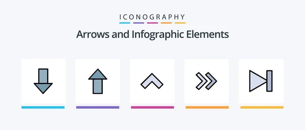 Arrow Line Filled Icon Pack Including Upload Arrow Back Creative — Stockvector