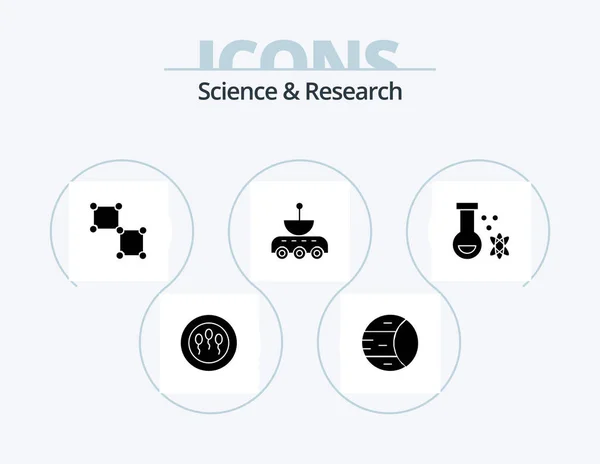 Science Glyph Icon Pack Icon Design Potion Space Connection Signal — стоковый вектор