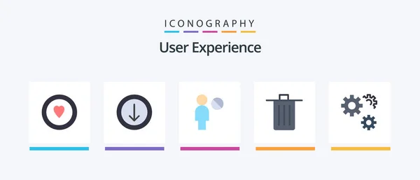 User Experience Flat Icon Pack Including Preferences Configuration Profile Trash — Vettoriale Stock