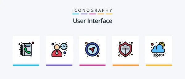 User Interface Line Filled Icon Pack Including Interface Navigation Bluetooth — Stock vektor
