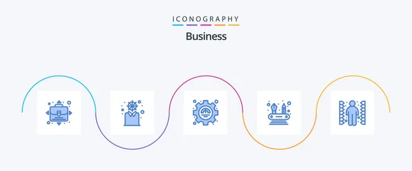 Business Blue Icon Pack Including Task Complication Excellency Challenge Competencies — Stok Vektör