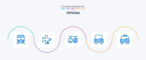 Vehicles Blue Icon Pack Including Transportation Taxi Take Filled Transportation — Stockový vektor