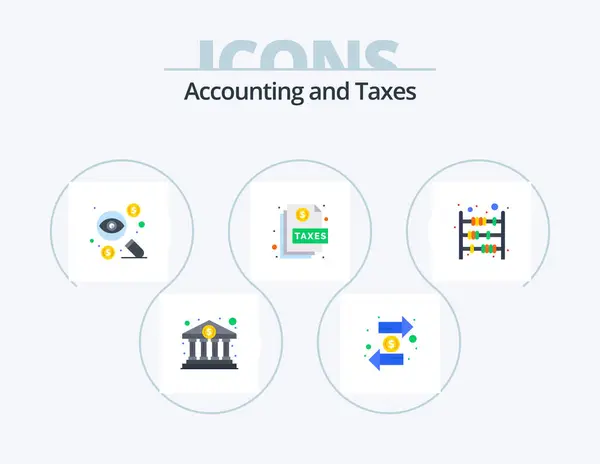 Taxes Flat Icon Pack Icon Design Page Document Interchange Action — Stock vektor