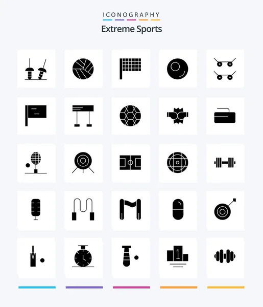 Creative Sport Glyph Solid Black Icon Pack Sport Line Outline — Stock Vector