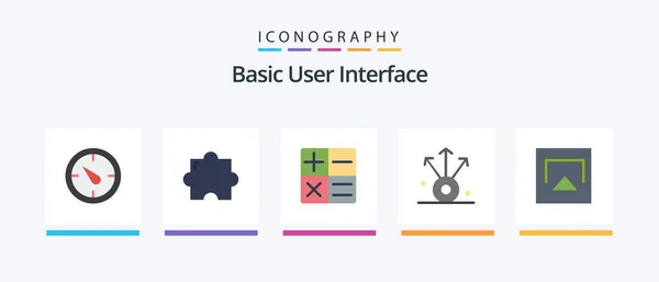 Basic Flat Icon Pack Including Connection Airplay Creative Icons Design — 图库矢量图片