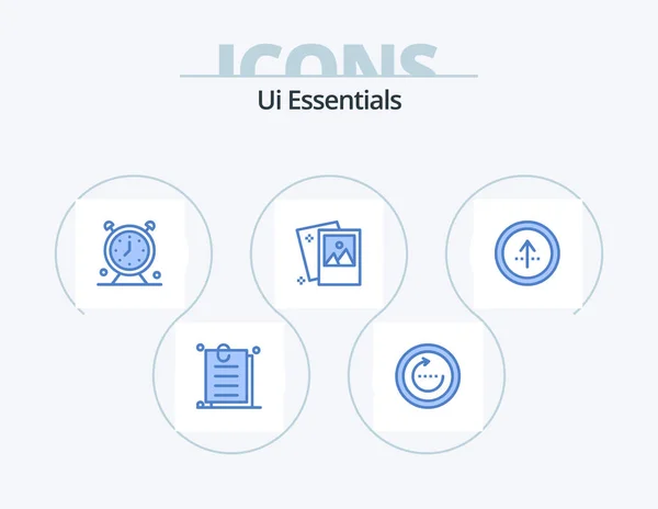 Essentials Blue Icon Pack Icon Design Photo Gallery Sync Timer — 图库矢量图片
