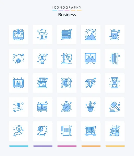 Creative Business Blue Icon Pack Hot Success Cloud Goal Achieved — ストックベクタ