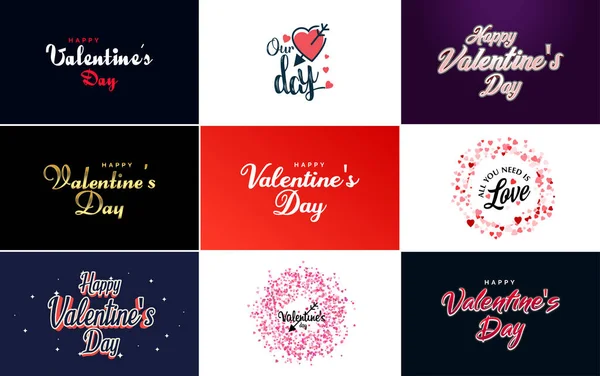 Valentine Lettering Heart Design Suitable Use Valentine Day Cards Invitations — Vector de stock