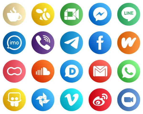 Social Media Icons Your Designs Viber Facebook Audio Icons Versatile — Stok Vektör