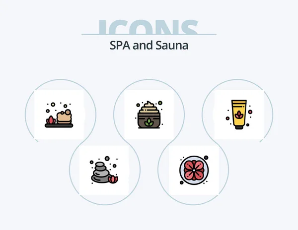 Sauna Line Filled Icon Pack Icon Design Sauna Cream Sauna — Image vectorielle