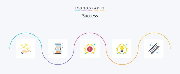 Sucess Flat Icon Pack Including Success Career Count Success Awards — ストックベクタ