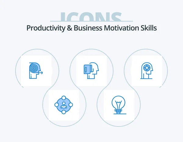 Productivity Business Motivation Skills Blue Icon Pack Icon Design Note — Vector de stock