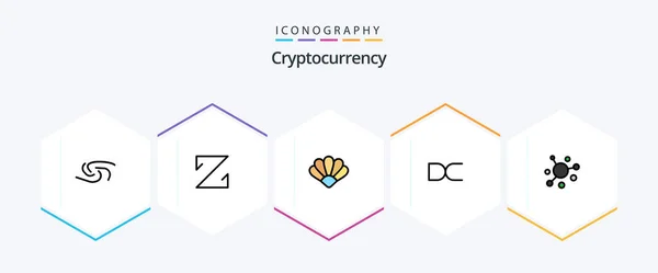 Cryptocurrency Filledline Icon Pack Including Coin Crypto Currency Clams Crypto — Wektor stockowy