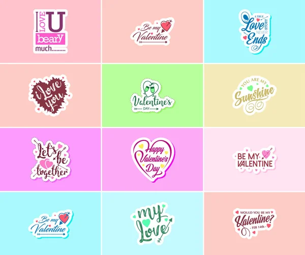 Love Details Valentine Day Typography Graphics Stickers — Stockvector