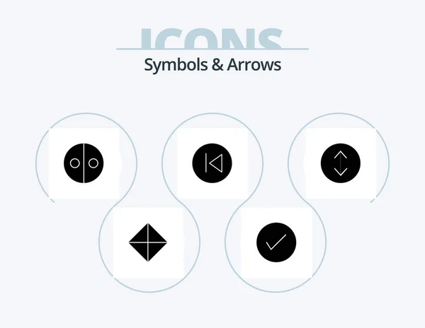 Symbols Arrows Glyph Icon Pack Icon Design Music Arrows Tick — Vettoriale Stock