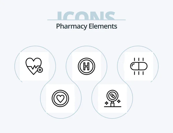Pharmacy Elements Line Icon Pack Icon Design Pills Medical Chat — Vector de stock