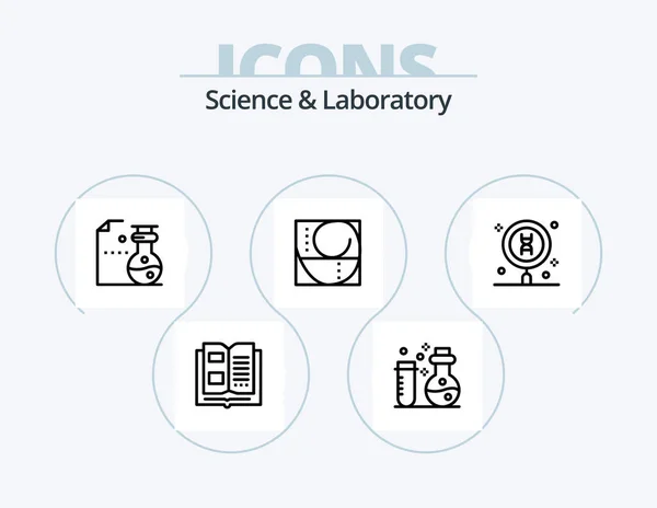 Science Line Icon Pack Icon Design Chemistry Science Dna Laboratory — Stock Vector