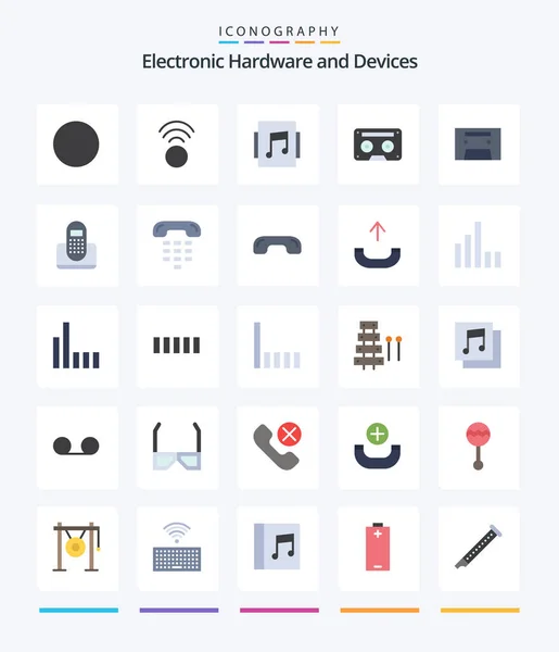 Creative Devices Flat Icon Pack Device Communication Audiotape Call Audiotape — Archivo Imágenes Vectoriales