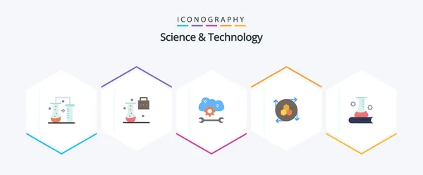 Science Technology Flat Icon Pack Including Science Information Science Education — Vector de stock