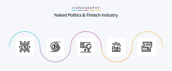 Naked Politics Fintech Industry Line Icon Pack Including Millionaire Billionaire — Stockvektor