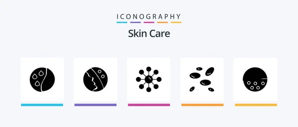 Skin Glyph Icon Pack Including Skin White Cells Skin White — Stockový vektor