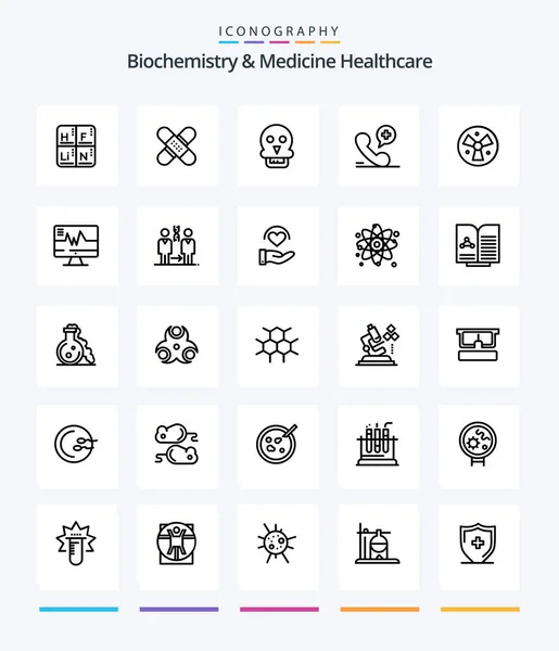 Creative Biochemistry Medicine Healthcare Outline Icon Pack Hospital Phone Medical — Vector de stock