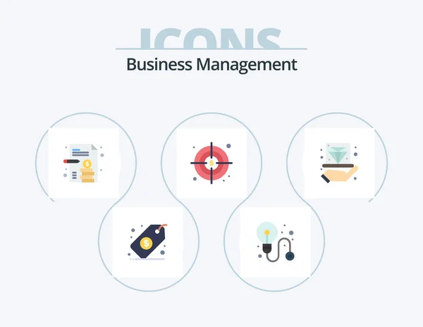 Business Management Flat Icon Pack Icon Design Jam Hand Business — Stockový vektor