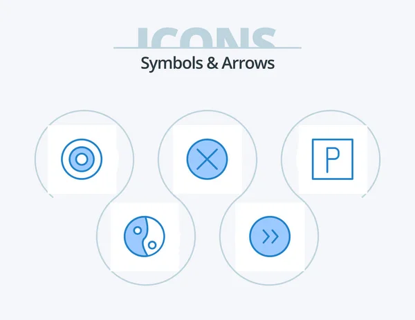 Symbols Arrows Blue Icon Pack Icon Design Parking Symbols Park — Vettoriale Stock