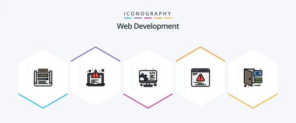Web Development Filledline Icon Pack Including Coding Error Web Web — Image vectorielle