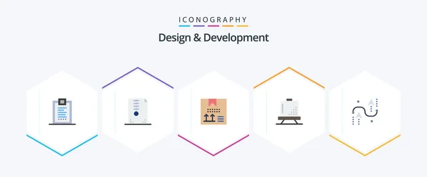 Design Development Flat Icon Pack Including Design Board Design Programing — 图库矢量图片