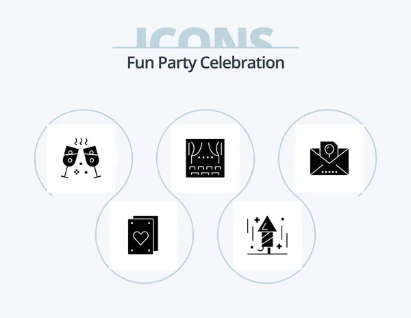 Party Glyph Icon Pack Icon Design Kid Party Holiday Theater — Wektor stockowy
